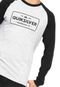 Camiseta Quiksilver Raglan Logo Cinza/Preta - Marca Quiksilver