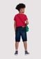 Bermuda Jeans Infantil Menino com Cós Regulável - Marca Alakazoo