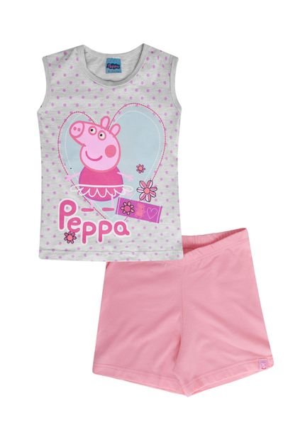 Pijama Malwee Peppa Pig Cinza - Marca Malwee