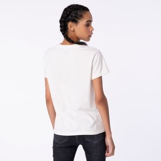 Camiseta em Malha Logo Linear - Off White