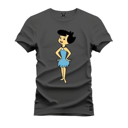 Camiseta Plus Size Premium Estampada Algodão Confortável Betty - Grafite - Marca Nexstar