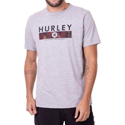 Camiseta Hurley Print And Destroy Masculina Cinza Mescla - Marca Hurley
