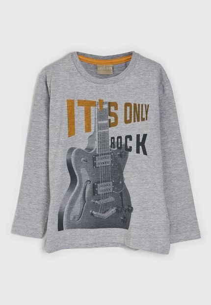 Camiseta Milon Infantil Rock Cinza - Marca Milon