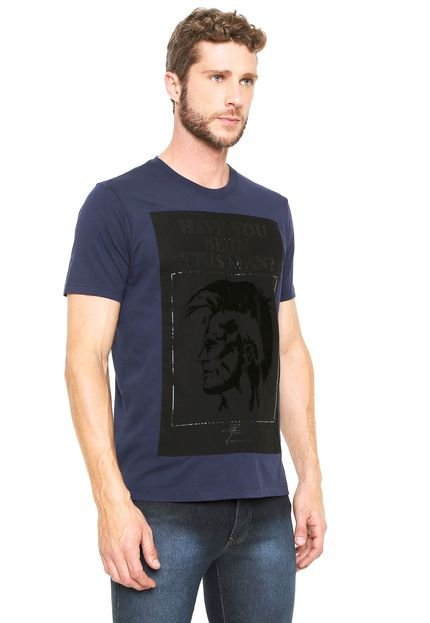 Camiseta Diesel Joe Estampada Azul-Marinho - Marca Diesel