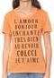 Camiseta Colcci Lettering Neon Laranja - Marca Colcci