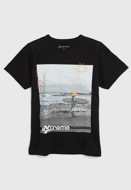 Camiseta Extreme Infantil Surf Preta - Marca Extreme