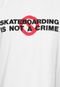 Camiseta Manga Curta Skateboard Is Not A Crime Crime Branca - Marca Skateboard Is Not A Crime
