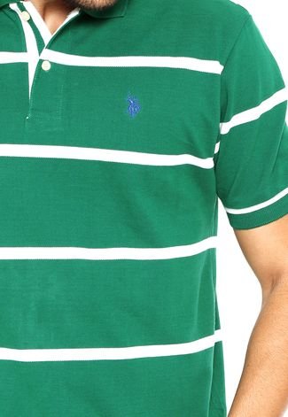 Camisa Polo U.S. Polo Listrada Verde