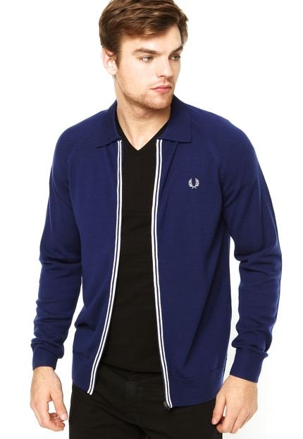 Blusa Lã Fred Perry Tipped Azul - Marca Fred Perry