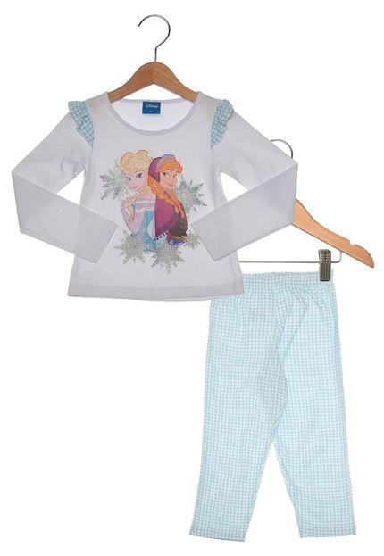 Pijama Lupo Frozen Infantil Branco/ Azul - Marca Lupo