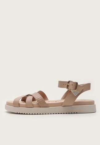 Sandália Tiras DAFITI SHOES Bege - Compre Agora