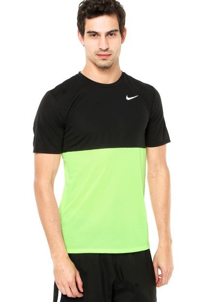 Camiseta Nike Racer SS Preta/Verde - Marca Nike