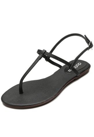 Sandália Rasteira DAFITI SHOES Tiras Preta - Compre Agora