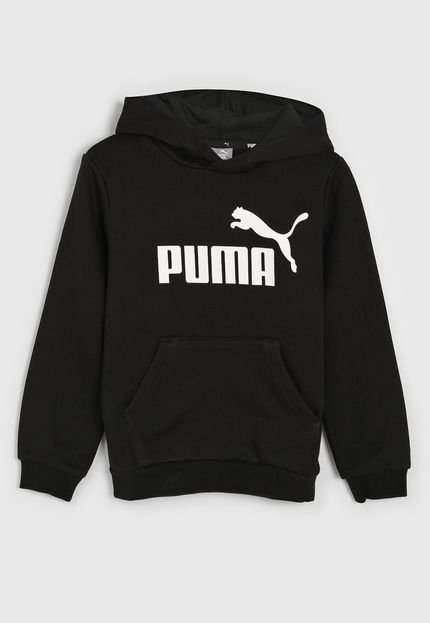 Blusa de Moletom Puma Infantil Com Capuz Preta - Marca Puma