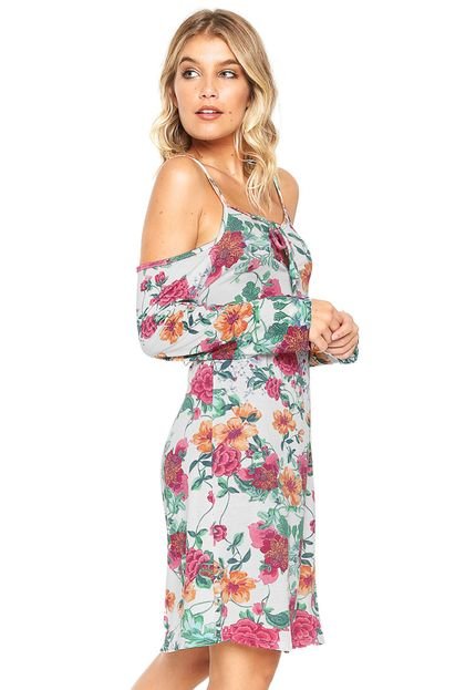 Vestido Ciganinha FiveBlu Curto Estampado Branco - Marca FiveBlu