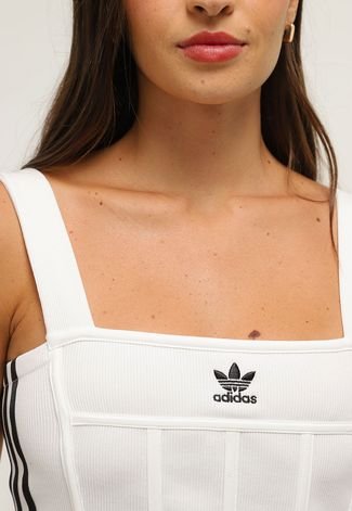 Regata Canelada adidas Originals Rib Corset Branca - Compre Agora