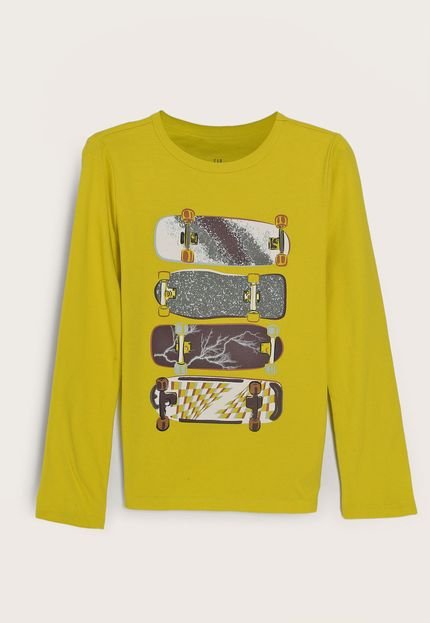 Camiseta Infantil GAP Skate Amarela - Marca GAP