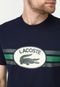 Camiseta Lacoste Logo Listrado Azul-Marinho - Marca Lacoste