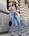 Calça Jeans Skinny Feminina Cintura Média Detalhes de Aplicação 23660 Médio/escuro Consciência - Marca Consciência