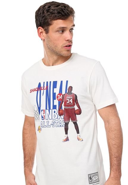 Camiseta Mitchell & Ness NBA All Star O'Neal Off-white - Marca Mitchell & Ness