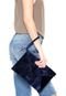 Bolsa Dumond Envelope Veludo Azul - Marca Dumond