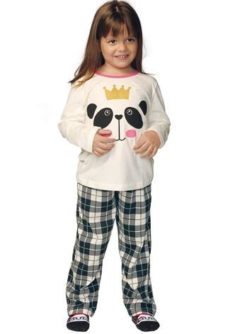 Pijama Menina Panda Demillus 85018 Preto