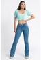 Calça Jeans Flare Super Stretch Cintura Média - Marca NEW DENIM