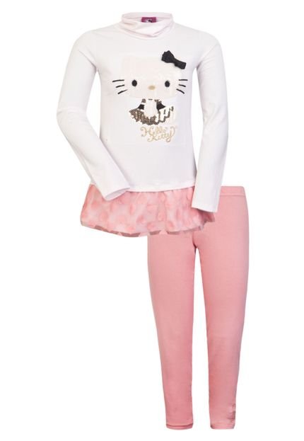 Conjunto Hello Kitty Paetê Rosa - Marca Hello Kitty