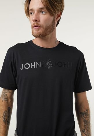 Camiseta John John Logo Preta - Faz a Boa!