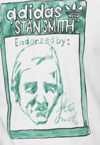 Camiseta Mangas Curtas adidas Originals Stan Smith Tongue Branca