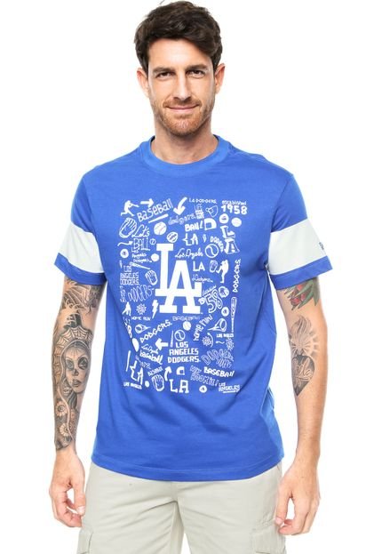 Camiseta New Era Desenhos Nac 2 Los Angeles Dodgers MLB Azul - Marca New Era