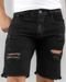 Bermuda Jeans Masculina com Elastano e Barra Desfiada  22435 Preto Consciência - Marca Consciência