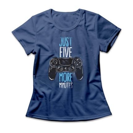 Camiseta Feminina Five More Minutes - Azul Genuíno - Marca Studio Geek 