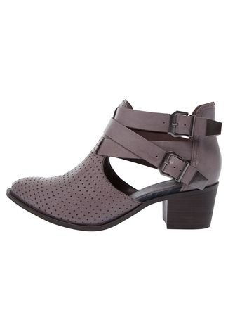 Ankle Boot Ramarim Cut Out Cinza