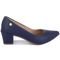 Scarpin Feminino Sapato Social Formal Salto Baixo Bloco Bico Fino Azul - Marca SACOLÃO DOS CALÇADOS