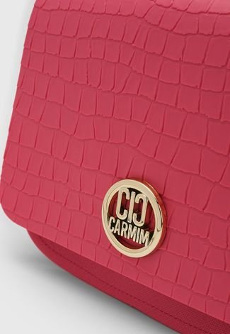 Bolsa Carmim Logo Textura Rosa