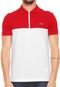 Camisa Polo Lacoste Slim Color Block Branca/Vermelha - Marca Lacoste