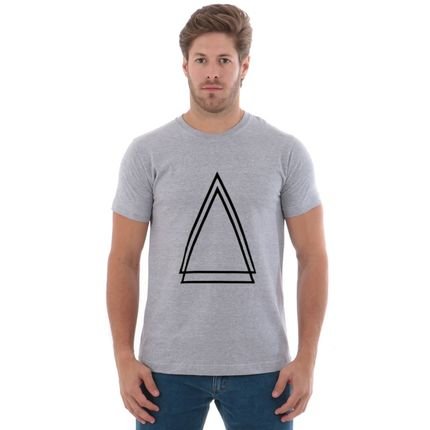 Camiseta Manga Curta Cinza Estampada Triangulo Arietto - Marca ARIETTO