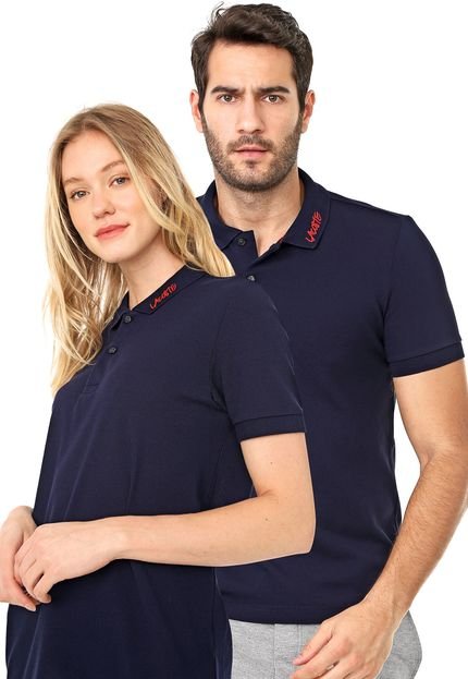 Camisa Polo Lacoste L!VE Slim No Gender Bordada Azul-marinho - Marca Lacoste