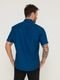 Camisa Social Olimpo Listrada com Bolso Manga Curta Azul - Marca Olimpo Camisaria