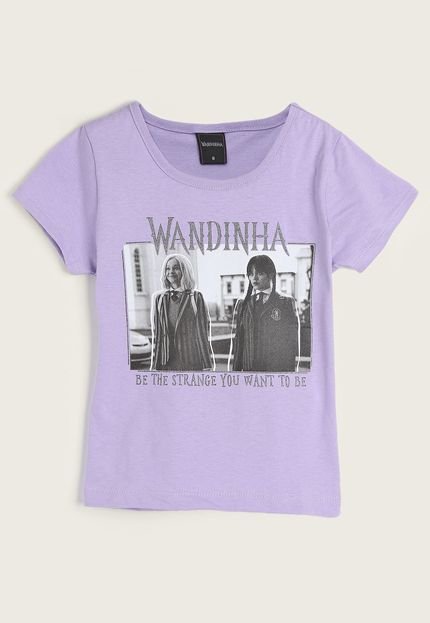 Camiseta Infantil Brandili Wandinha Lilás - Marca Brandili