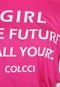 Camiseta Colcci Lettering Pink - Marca Colcci