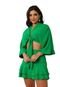 Conjunto Cropped Manguinha amarração e Short Saia Babados Vivenna  Verde - Marca Cia do Vestido
