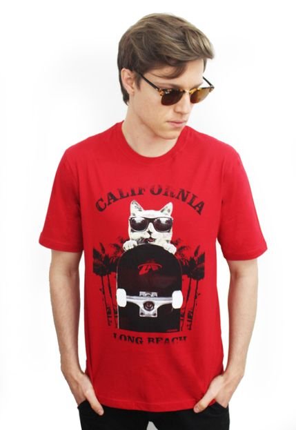 Camiseta Manga Curta Alkary Long Beach Vermelho - Marca Alkary