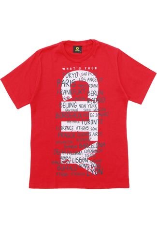 Camiseta LEMON BY KYLY Menino Escrita Vermelha