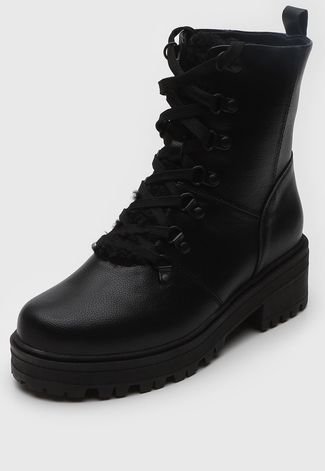 Bota Coturno Mooncity Cano Baixo Preta