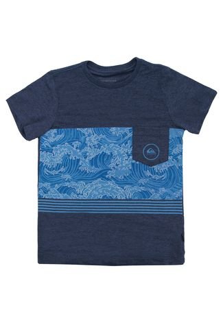 Camiseta Quiksilver Menino Frontal Azul-Marinho