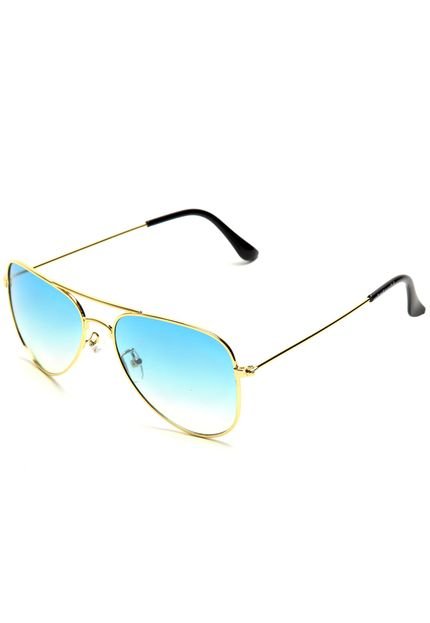 Óculos de Sol Thelure Aviador Dourado/Azul - Marca Thelure