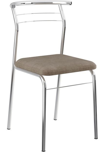Kit 2 Cadeiras 1708 Tecido Camurça Móveis Carraro Marrom - Marca Móveis Carraro