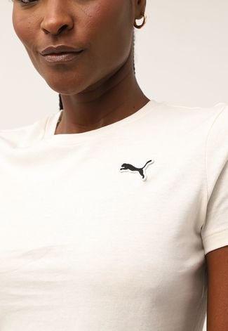 Camiseta Puma Logo Bordado Off-White